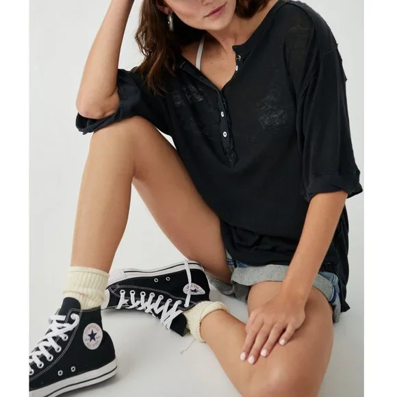 FREE PEOPLE Care FP Maribell Henley / Black - Picture 5 of 6